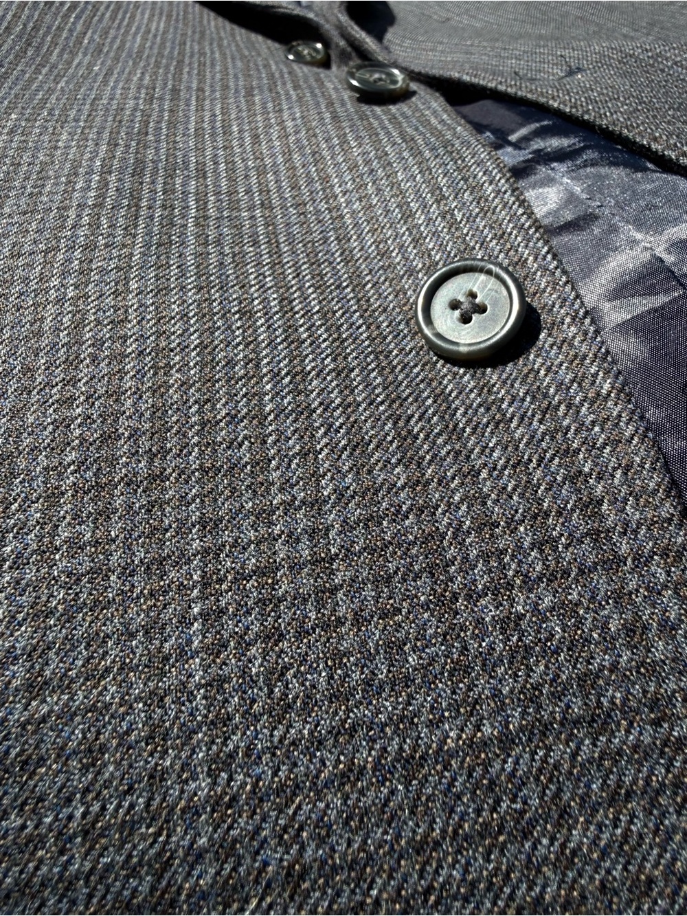 Chaps Ralph Lauren Houndstooth Sport Coat Mens 48R 100% Wool Gray Jacket Blazer